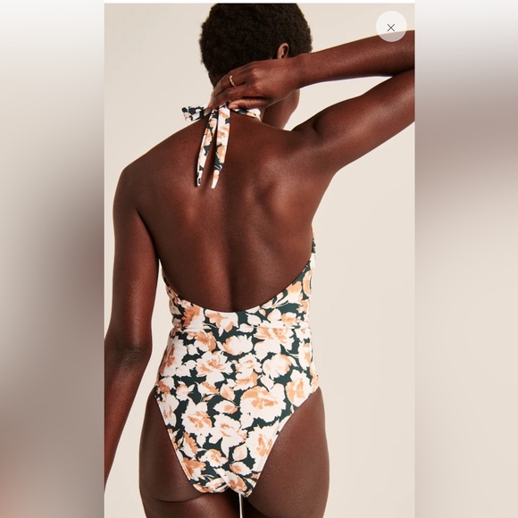 ABERCROMBIE Cross Halter Cutout One-Piece Swimsuit NWT - Picture 3 of 10